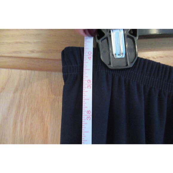 R & M Richards Pants Suit Navy Blue Short Sleeve Rusche'd Embellished Womens 12P - Picture 12 of 14